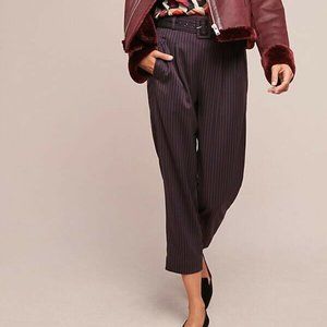 Anthropology Striped Pants with Belt, NWT 10
